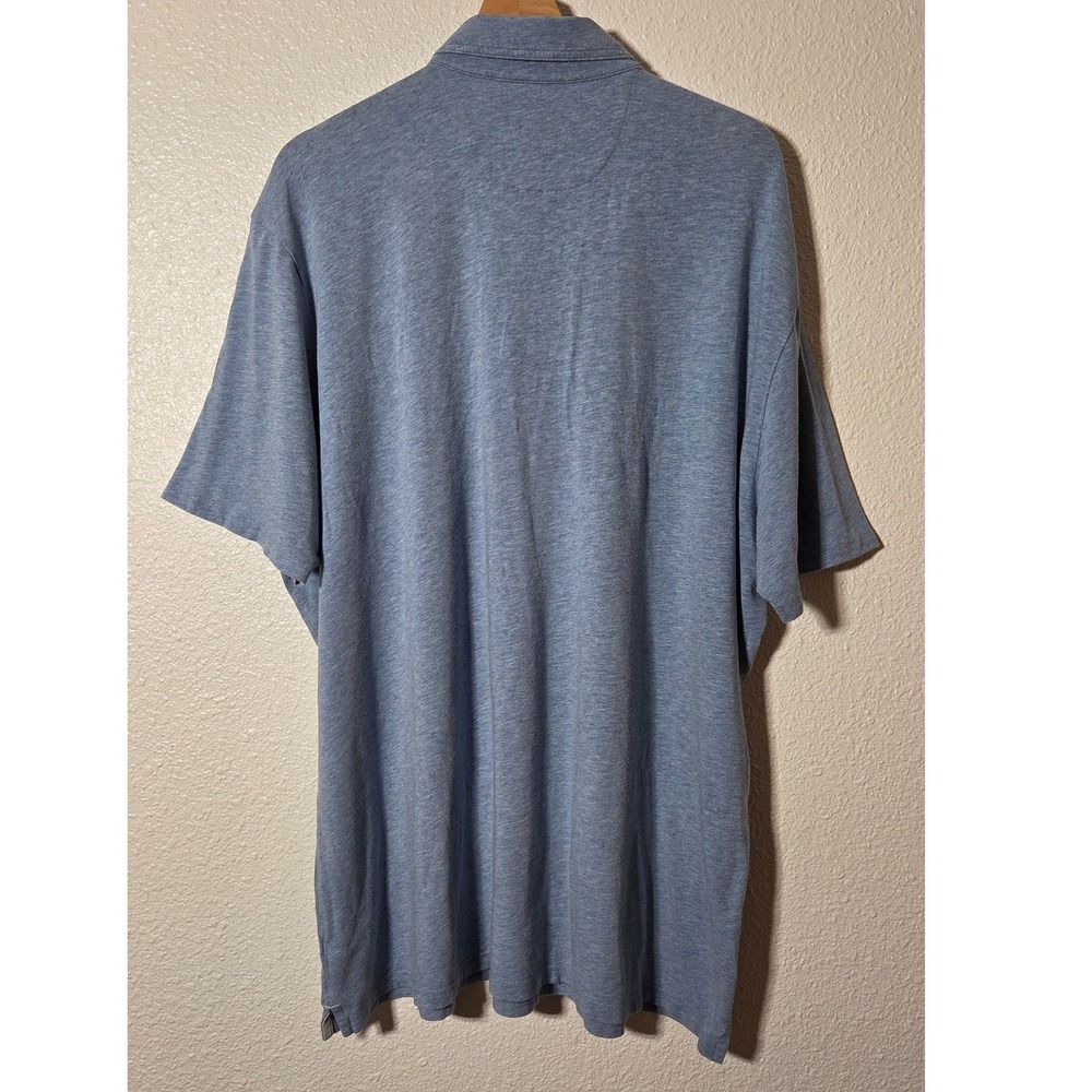 Johnnie-O Hangin' Out 2XL Blue Heather Polo Modal Blend Coastal Golf Preppy - Picture 3 of 6